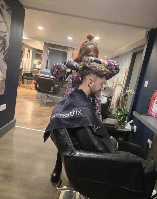 men's hair loss treatment in progress